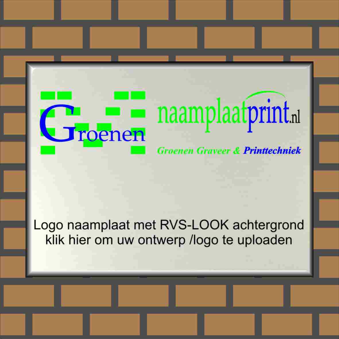 Bedrijfsnaambord Met Uw Eigen Logo Aluminium Rvs Look